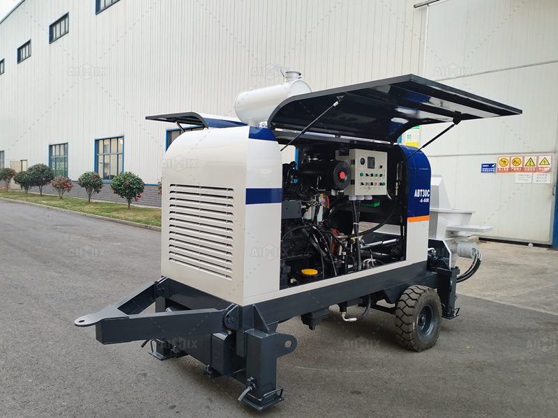 trailer concrete pump went through test in factory before shipment