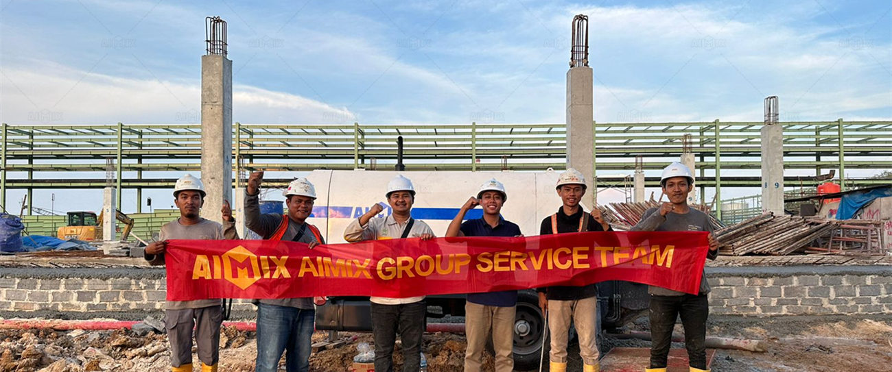 Trailer type pump machine concrete for Indonesia house construction