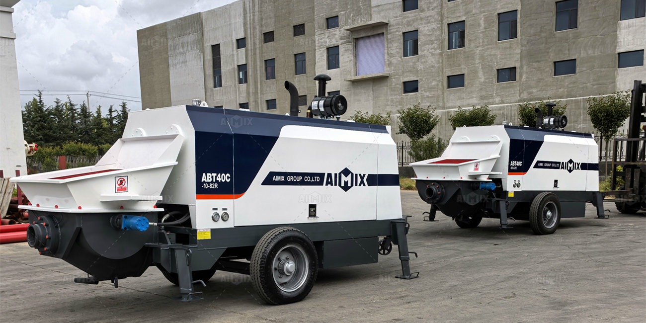 Two Trailer Mounted Diesel Concrete Pumps