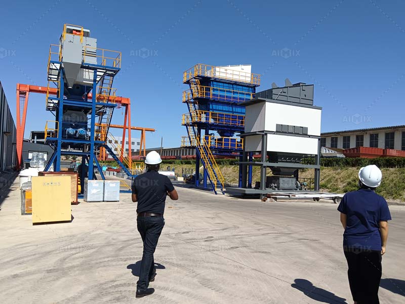 visit asphalt mixing plant in factory