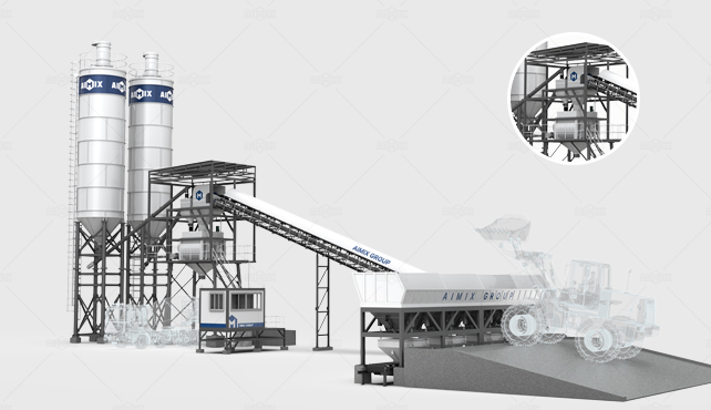 wet mix type batching plant machine