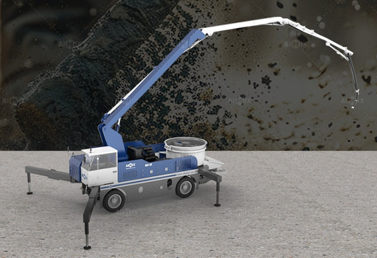 Wheel Chassis Boom Concrete Mixer Pump