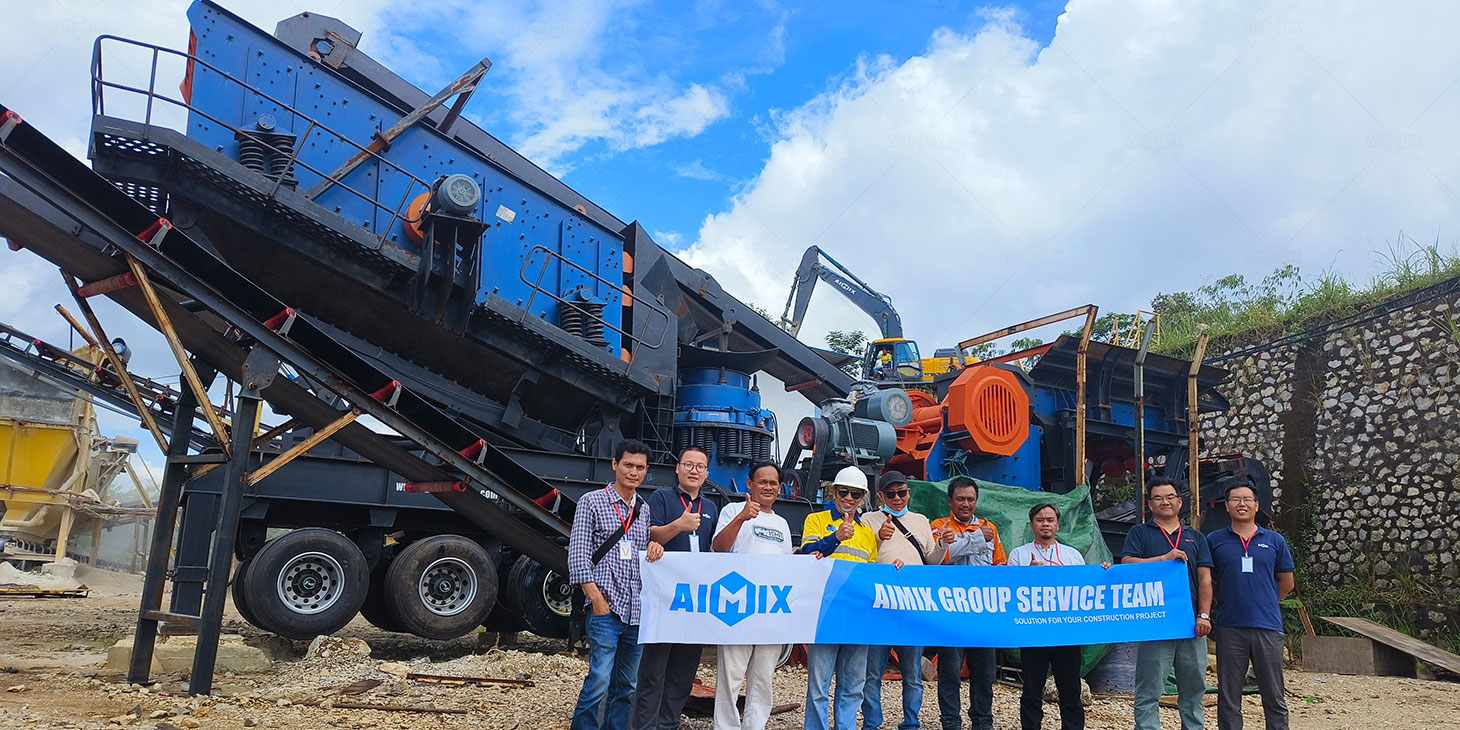 Wheeled 4-in-1 Mobile Jaw and Cone Crusher Plant in Indonesia