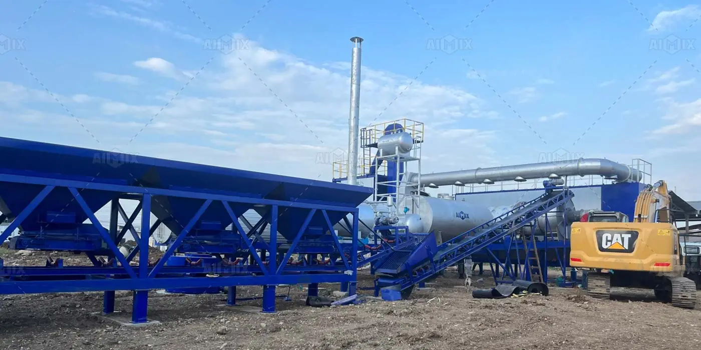 100 ton Mobile Asphalt drum mix plant in Ecuador