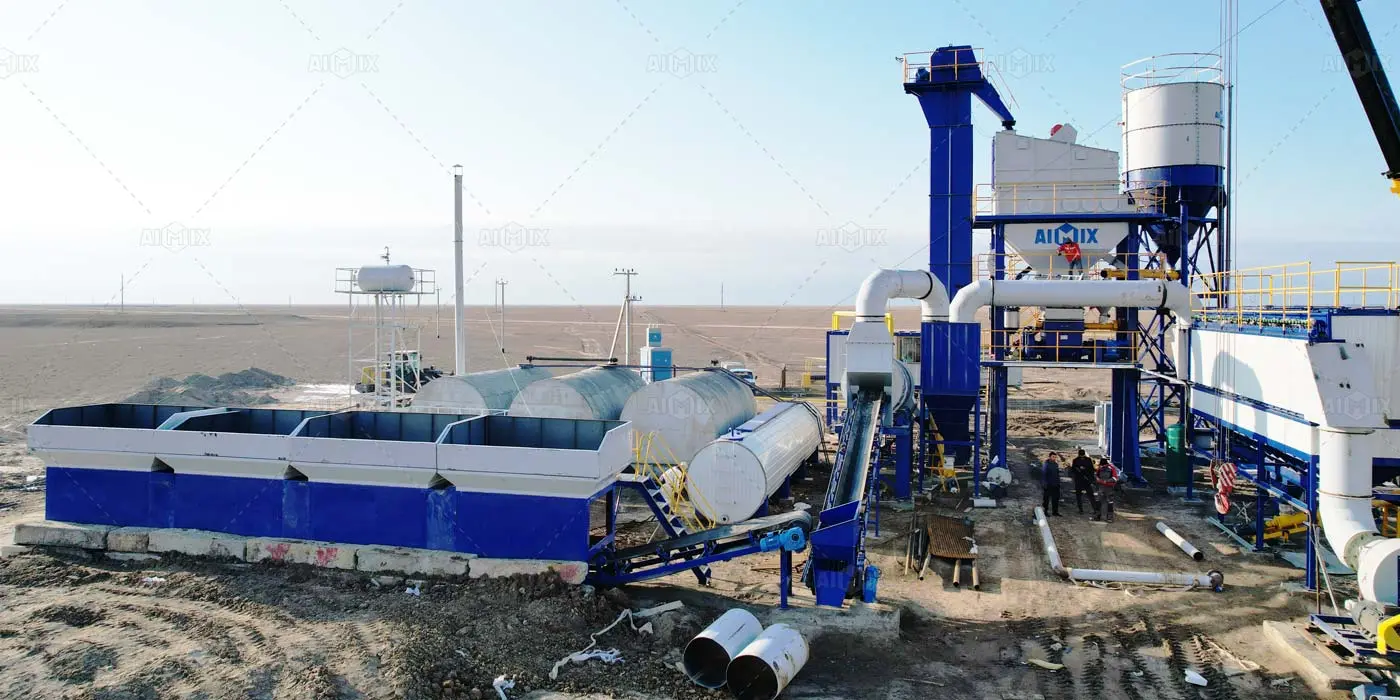80 tph stationary asphalt mixing plant in Kazakhstan