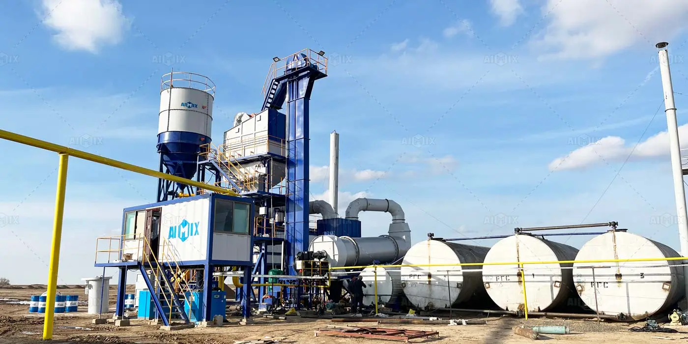 80tph stationary asphalt plant in Kazakhstan