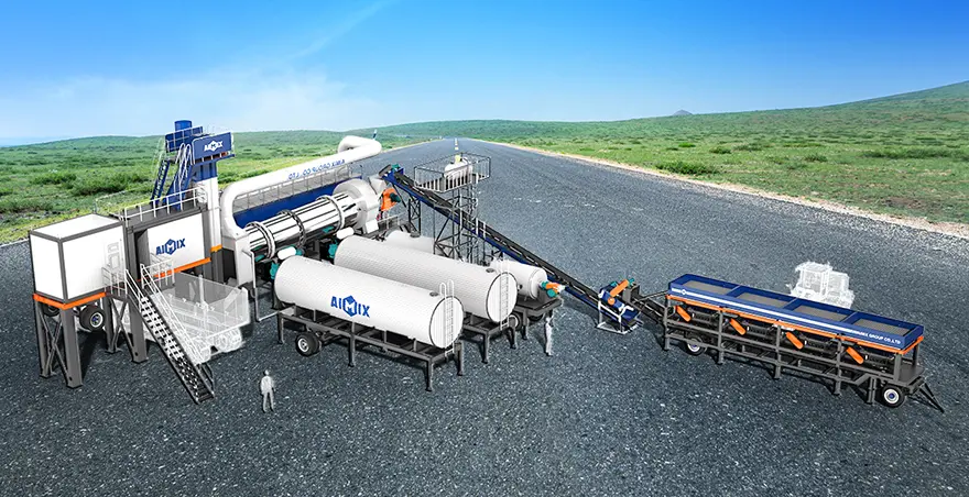 portable drum asphalt mixing plant for sale on site